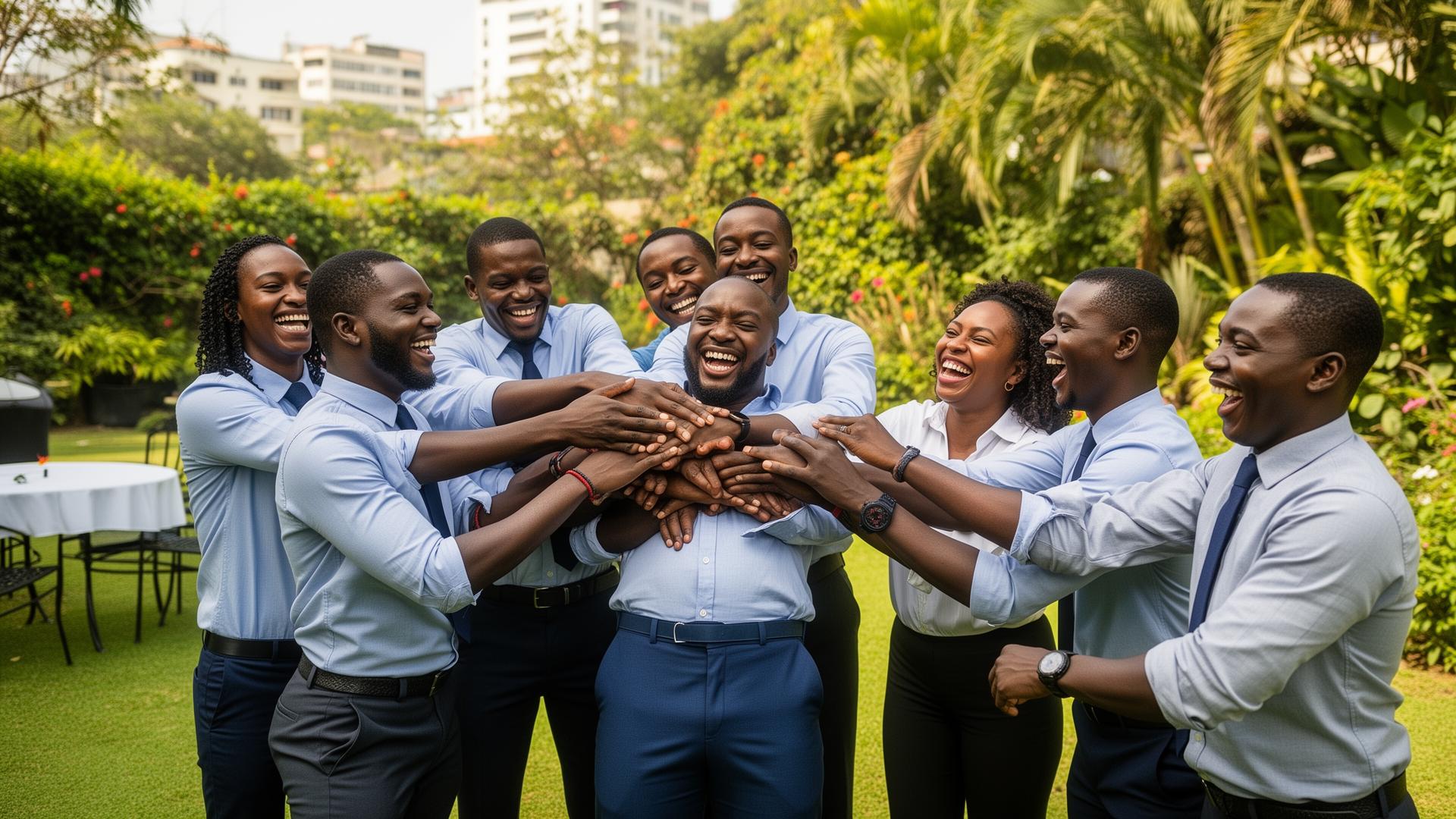 Equipa angolana em actividade de team building em Luanda